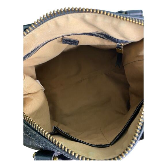 Madewell Leather Handbag Purse Black Top Handle Satchel - Picture 12 of 16